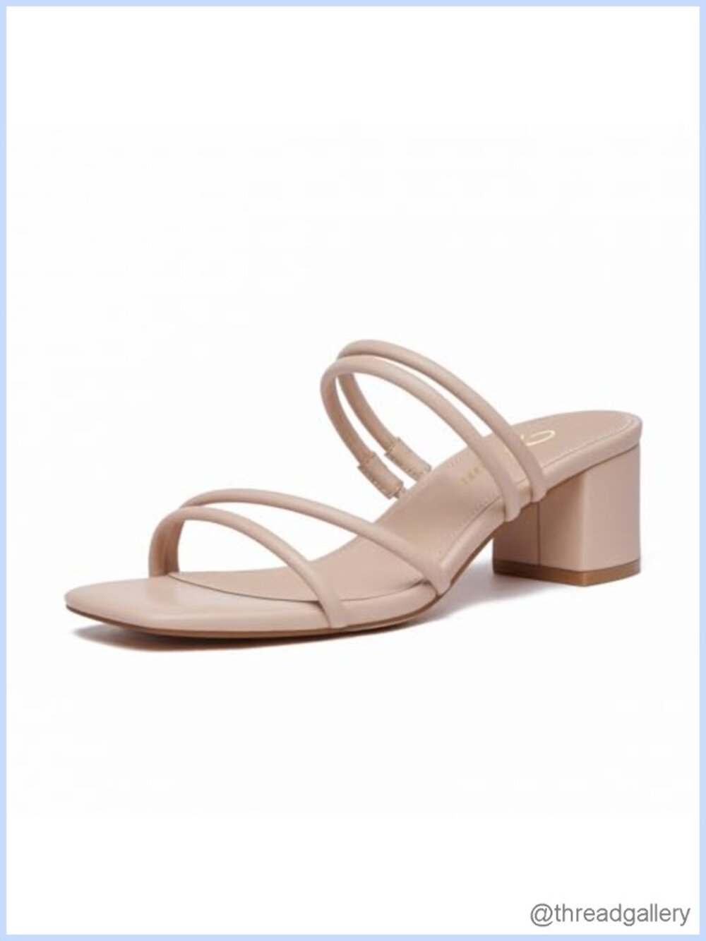 Women's Strappy Chunky Block Heel Slip On Heeled Sandals Peep Toe